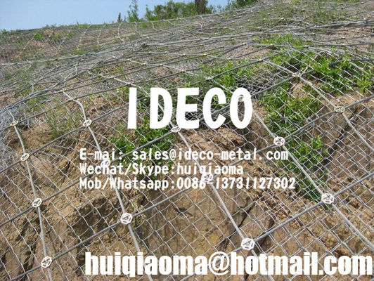 Diagonal Wire Cable Nets for Rockfall Protection, High Tensile Steel Wire Ropenet Slopes Stabilization