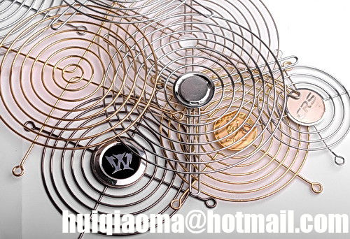 شبكات حماية مروحة DC، شبكة مروحة سلكية باللون الأسود والكروم، غطاء مروحة العادم، واقي مروحة الشفط