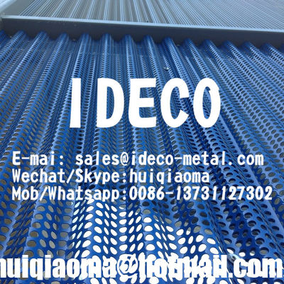 شبكة معدنية مثقبة من الفولاذ المقاوم للصدأ أو الألومنيوم مقوسة/متموجة/مموجة لتكسية واجهات المباني المعمارية