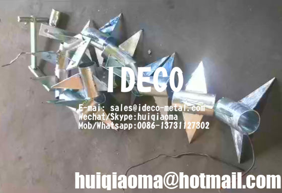 أسوار أمنية ذات رؤوس دوارة/دوارة، رؤوس دوارة مفردة من الألومنيوم، رؤوس أسوار شائكة