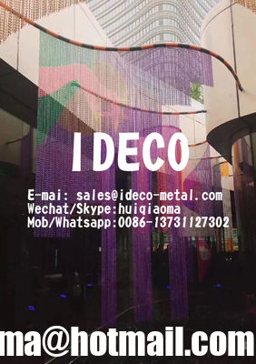 ستائر سلاسل ألمنيوم مزخرفة، فواصل مساحات ستائر سلاسل معمارية، ستائر حرفية بسلاسل مع صور